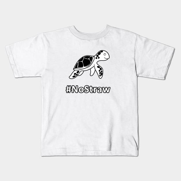 Turtle - No Straw Kids T-Shirt by valentinahramov